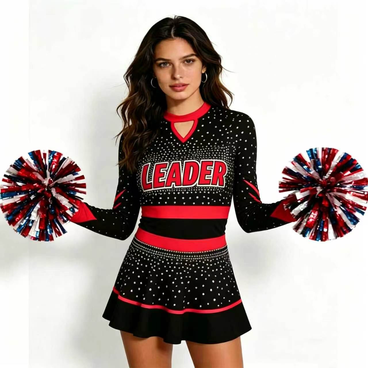 Sparkly Rhinestone Cheerleadin - Women'S Red Formal Wear 评论和价格