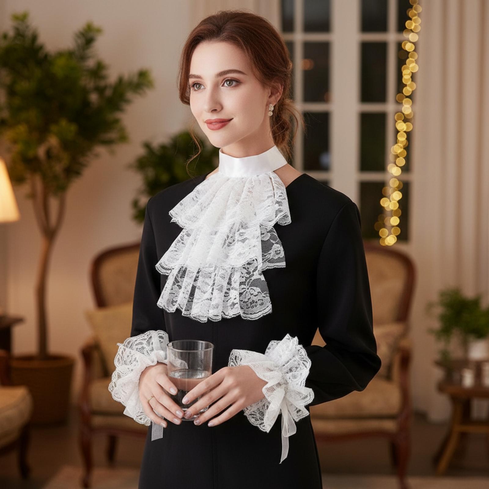 Women Lace Collar Gloves with  - Lace Dress 评论和价格