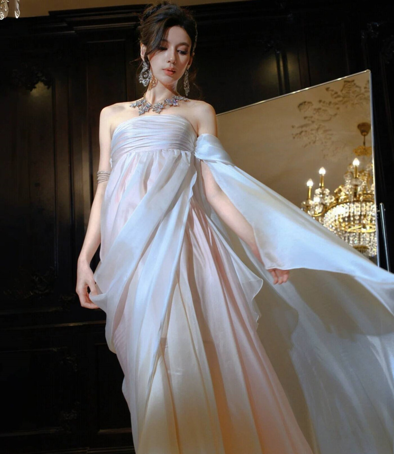 Strapless Flowy Chiffon Evenin - Formal Dress 评论和价格