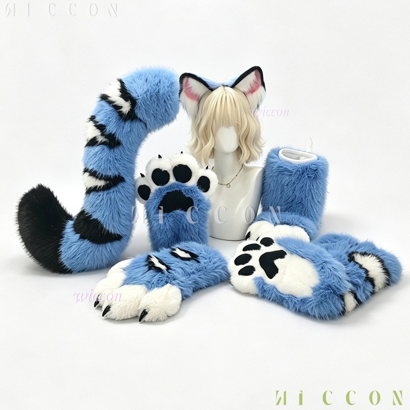 Derpyy Blue Tiger Fursuit Ears - Formal Dress 评论和价格