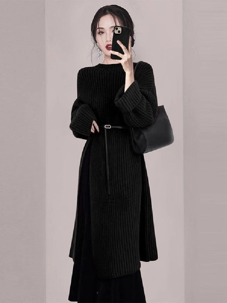 Women Elegant Red Knit Dress A - Women'S Red Formal Wear 评论和价格