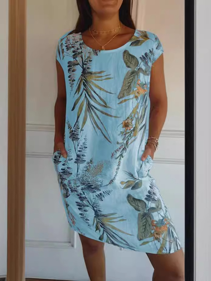 Women Summer Cotton Linen Dres - Midi Dress 评论和价格