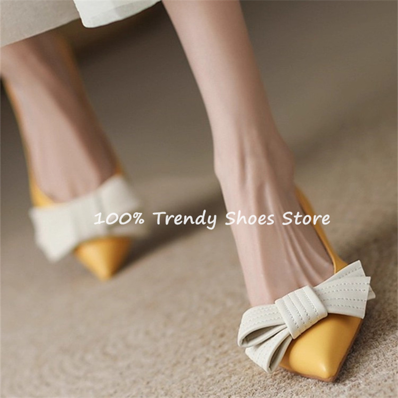 Butterfly Knot Decor Women Sli - Womens Heels 评论和价格
