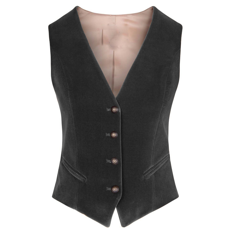 Women's Velvet Vest V-neck 4 B - Womens Blazer 评论和价格